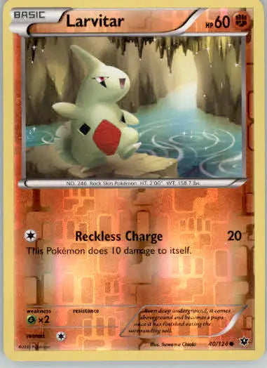 Larvitar (40) - XY - Fates Collide - 40/124 - Reverse Holo LP - Pokémon Card Single