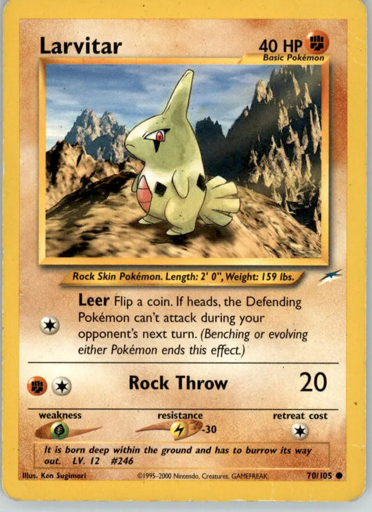 Larvitar - Neo Destiny - 70/105 - Unlimited HP Pokemon - Pokémon Card Single