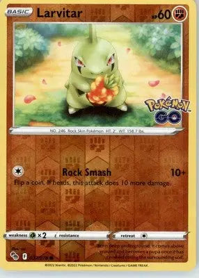 Larvitar - Pokemon GO - Reverse Holo LP - #037/078 - Pokémon Card Single