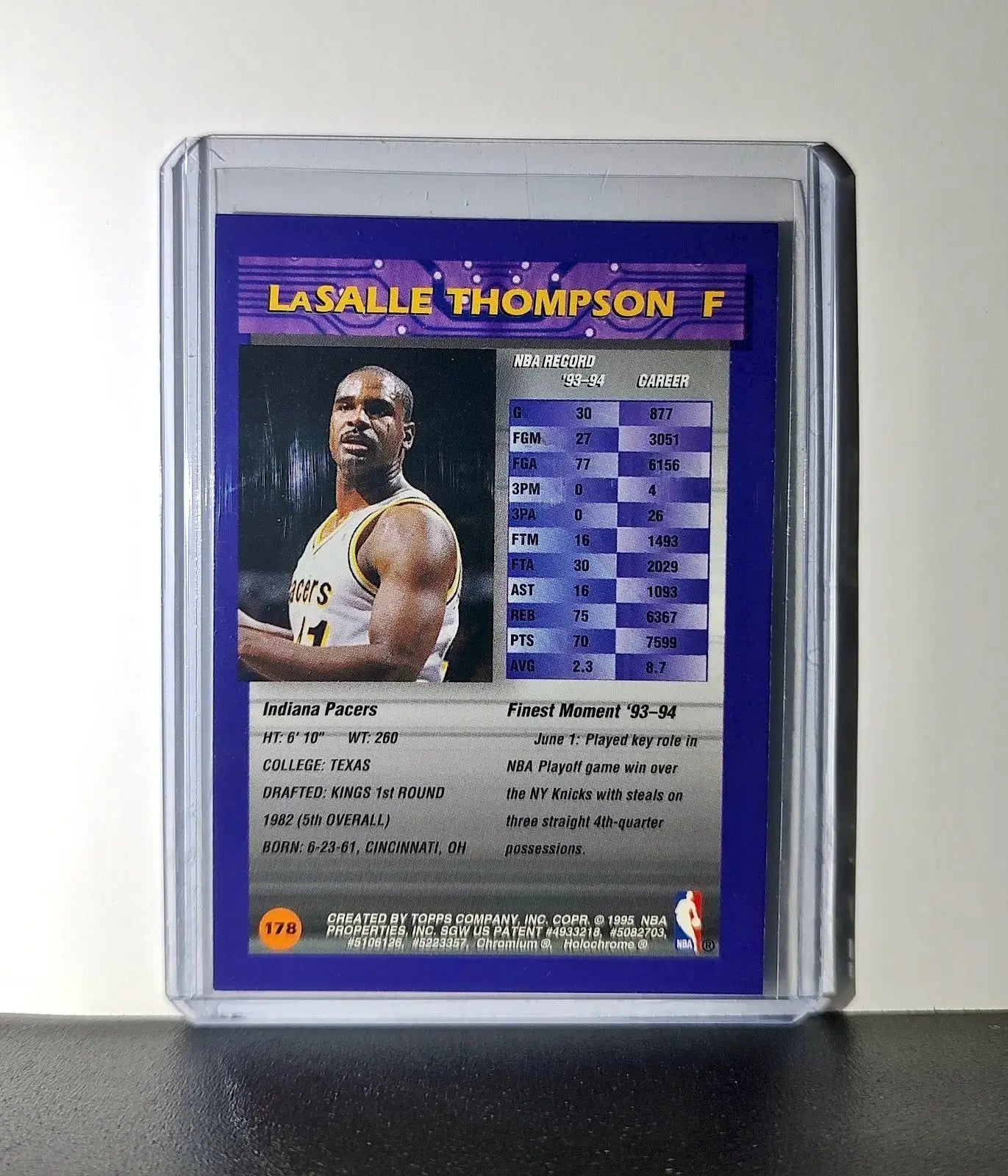 LaSalle Thompson 1994-95 Topps Finest #178 Basketball Card