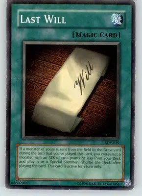 Last Will - Starter Deck: Yugi - SDY-039 - Heavily Played - Yu-Gi-Oh! Card Single