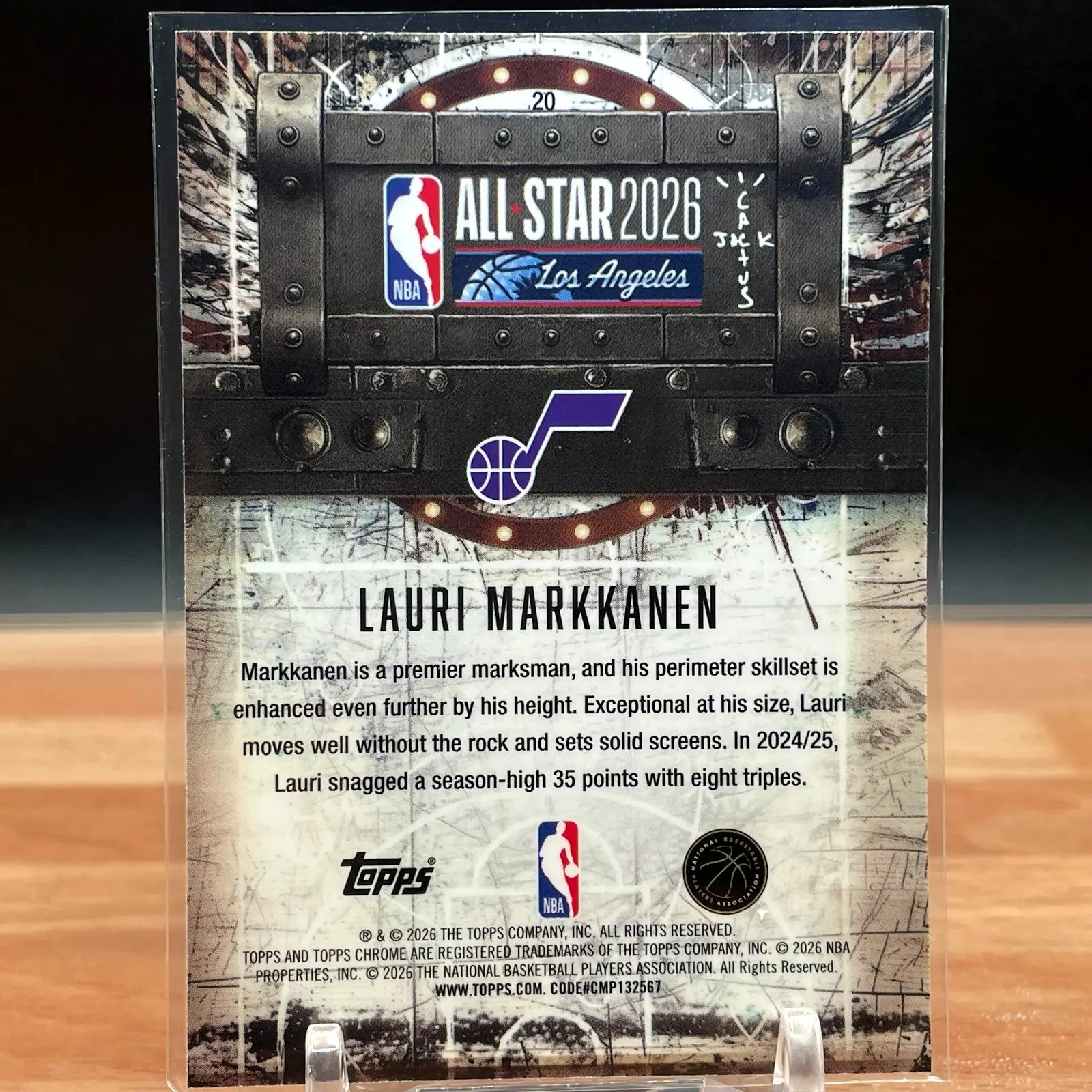 Lauri Markkanen 2025 Topps Chrome Cactus Jack Basketball NBA All-Star #20 CG22 - Basketball Card Single