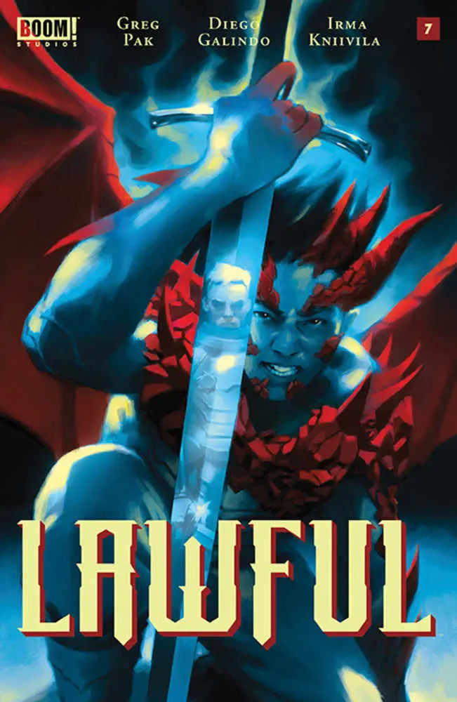 Comic book cover of Lawful #7 featuring glowing blue sword with energy effects