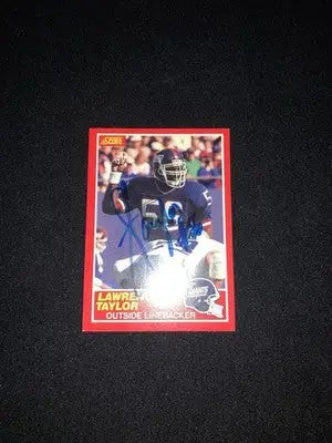 Lawrence Taylor 1989 SCORE #192 SIGNED CARD AUTOGRAPH JSA Auto NY Giants - Football Card Single