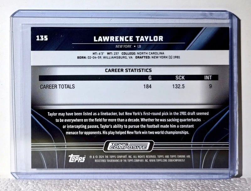 Lawrence Taylor 2023 Topps Chrome Black NFL #135 Football Card New York Giants - Football Card Single