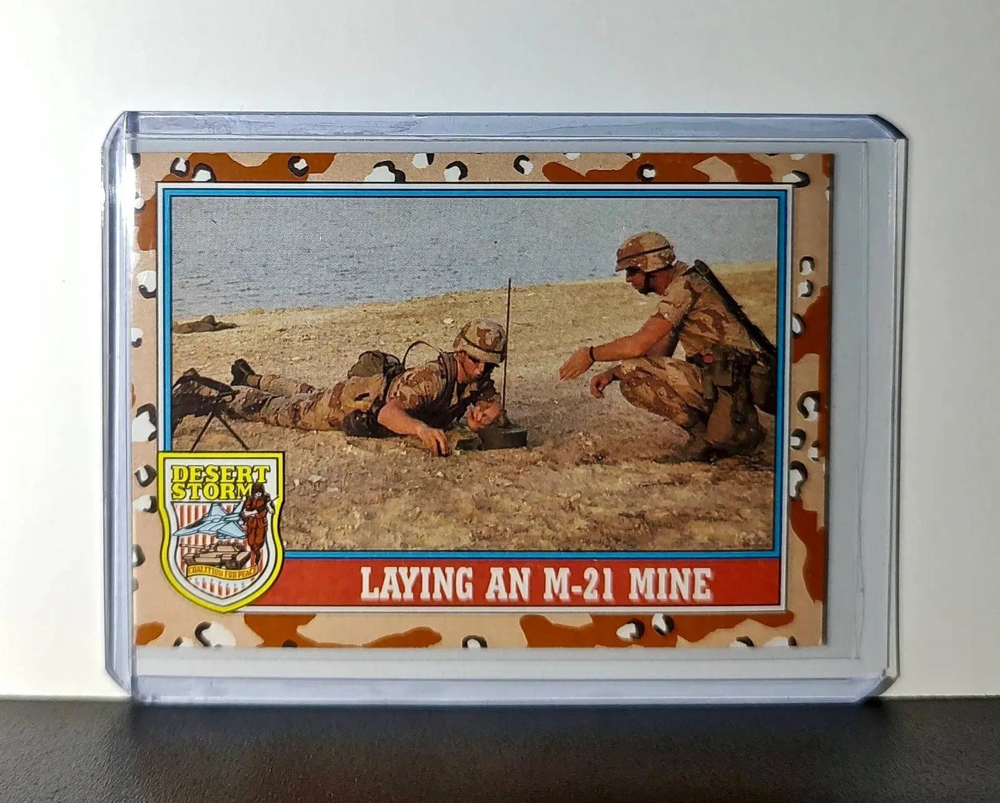 Laying an M-21 Mine 1991 Topps Desert Storm #94 Card