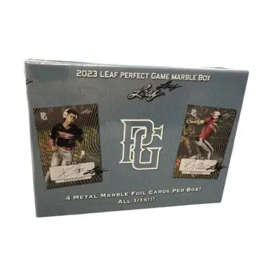 2023 Leaf Perfect Game marble foil cards in metal marble foil box for baseball collectors