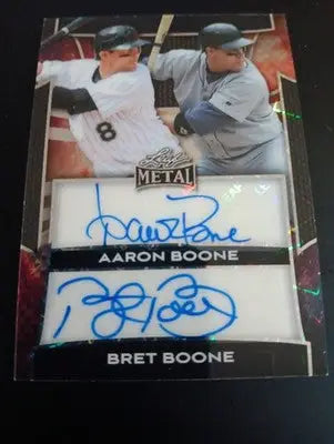 Leaf Metal - 1/1 Boone Dual Auto NY Yankees. Bret & Aaron Boone. RARE! EX+-NRMT - Baseball Card Single