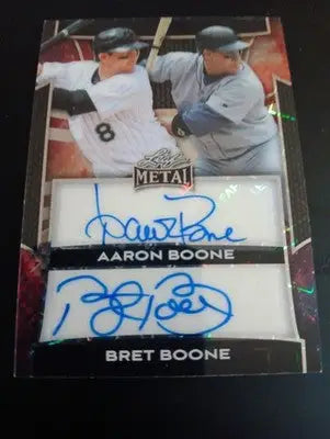 Leaf Metal - 1/1 Boone Dual Auto NY Yankees. Bret & Aaron Boone. RARE! EX+-NRMT - Baseball Card Single