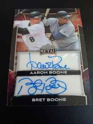 Leaf Metal - 1/1 Boone Dual Auto NY Yankees. Bret & Aaron Boone. RARE! EX+-NRMT - Baseball Card Single