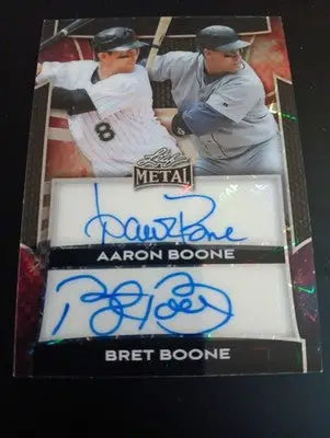 Leaf Metal - 1/1 Boone Dual Auto NY Yankees. Bret & Aaron Boone. RARE! EX+-NRMT - Baseball Card Single