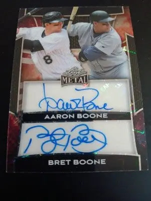 Leaf Metal - 1/1 Boone Dual Auto NY Yankees. Bret & Aaron Boone. RARE! EX+-NRMT - Baseball Card Single