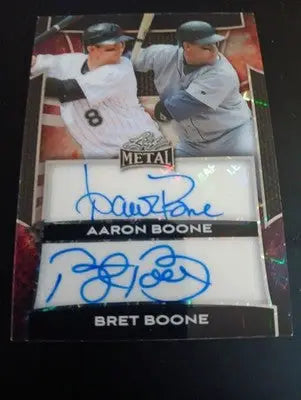 Leaf Metal - 1/1 Boone Dual Auto NY Yankees. Bret & Aaron Boone. RARE! EX+-NRMT - Baseball Card Single