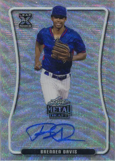 Baseball trading card of Brennen Davis featuring a Silver Wave Autograph