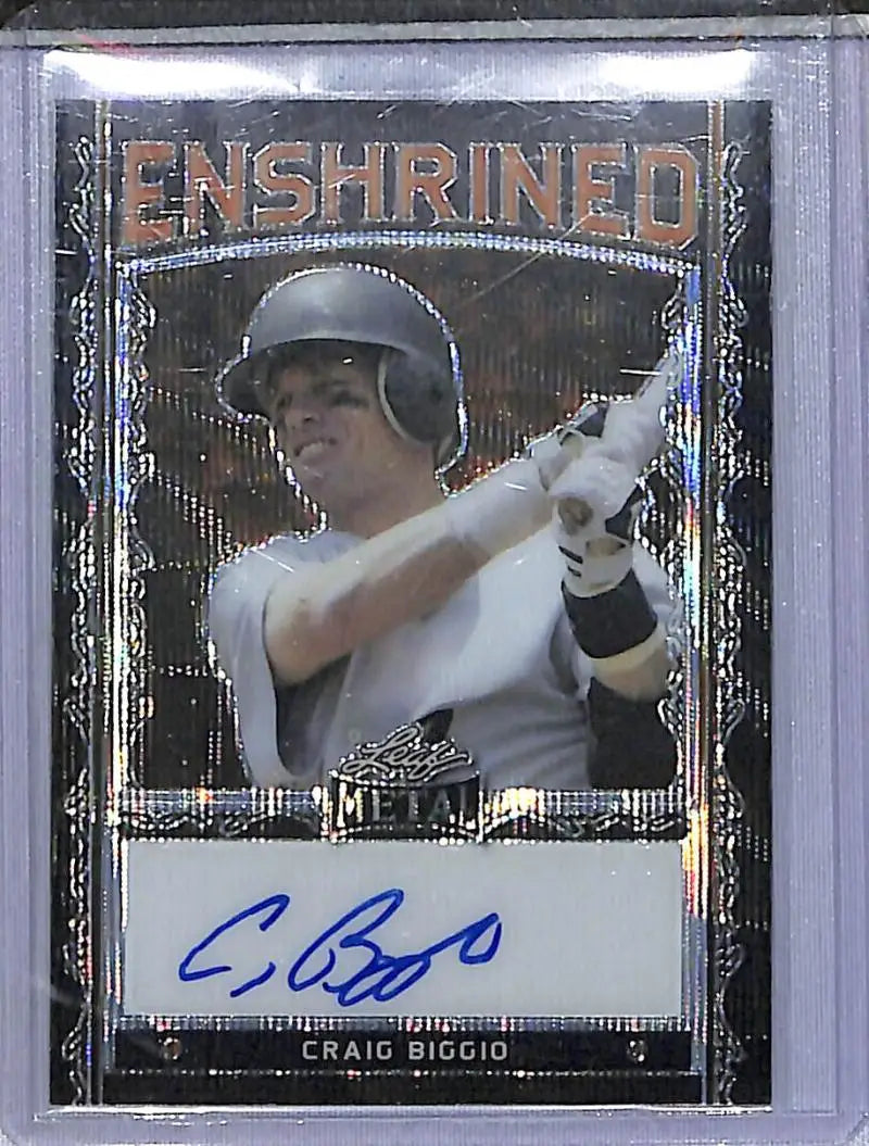 Leaf Metal Enshrined # Craig Biggio NM-MT Auto - Baseball Card Single