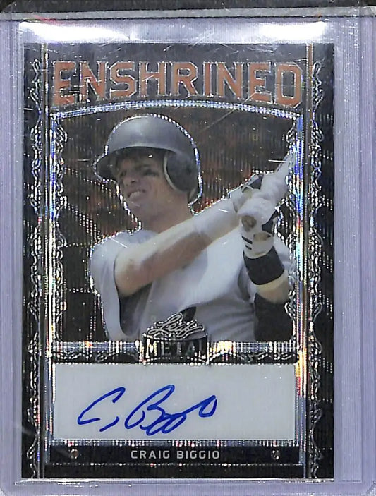 Leaf Metal Enshrined # Craig Biggio NM-MT Auto - Baseball Card Single