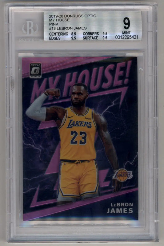 LeBron James 2019-20 Donruss Optic My House Pink 11/25 #13 BGS 9 Mint - Basketball Card Single