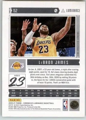 LeBron James - 2020-21 Panini Chronicles - #152 - Basketball - Basketball Card Single
