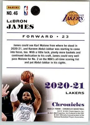 LeBron James - 2020-21 Panini Chronicles - #46 - Basketball - Basketball Card Single