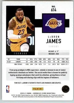 LeBron James - 2020-21 Panini Chronicles - #614 - Basketball - Basketball Card Single
