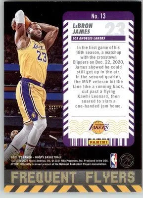 LeBron James - 2021-22 Hoops - #13 - Frequent Flyers Basketball - Basketball Card Single
