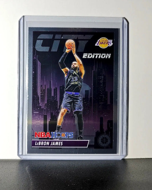 Lebron James 2023-24 Panini Premium Stock NBA Hoops City Edition #15 Card Lakers - Basketball Card Single