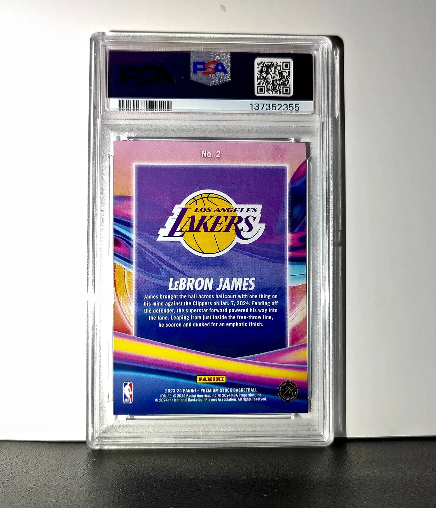 LeBron James 2023 Panini Hoops Premium Anti Gravity #2 PSA 8 NM-MT