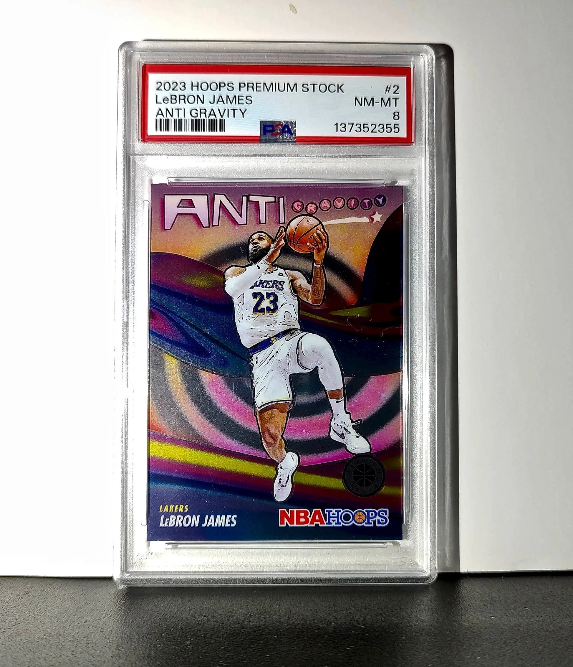 LeBron James 2023 Panini Hoops Premium Anti Gravity #2 PSA 8 NM-MT