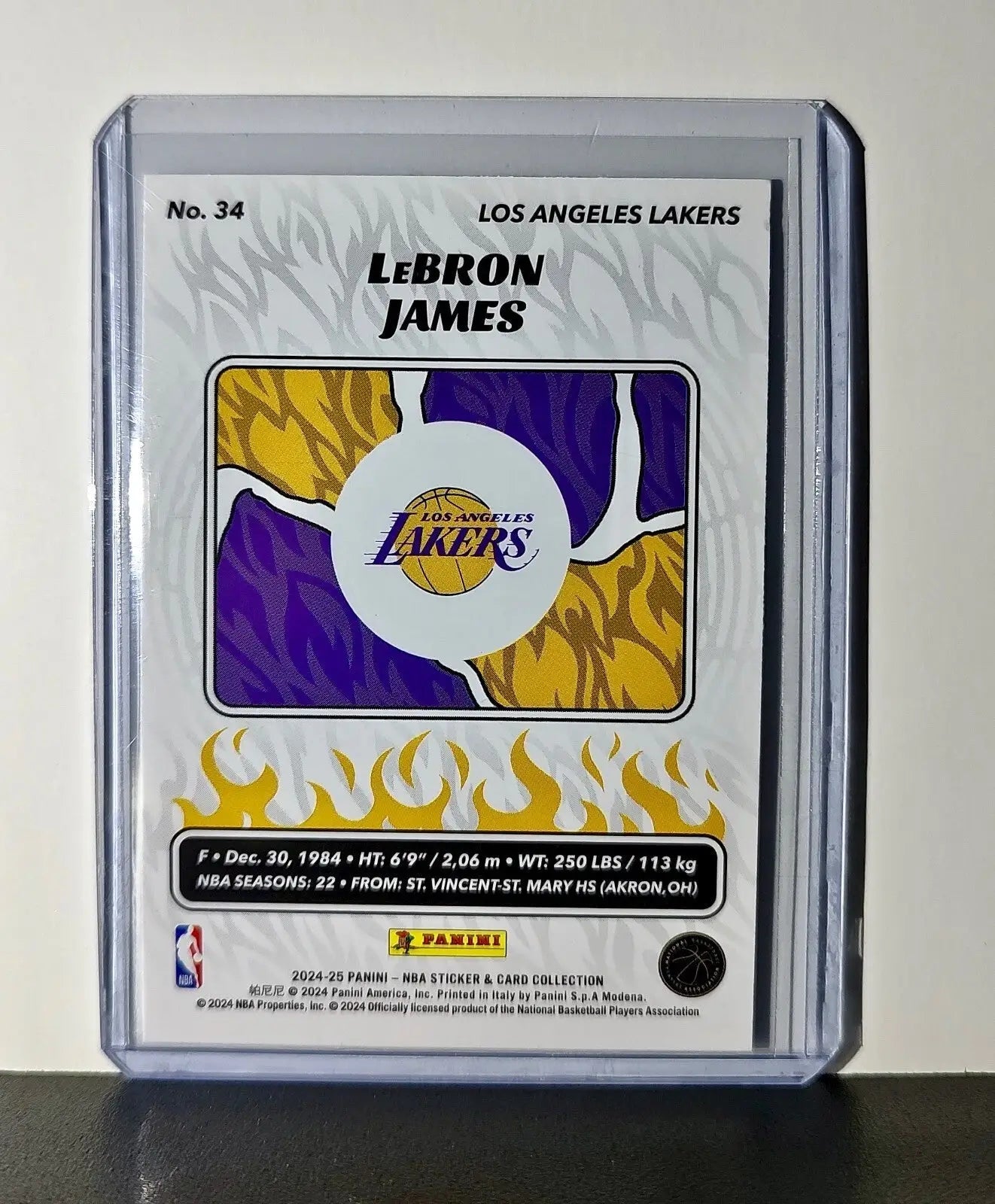 LeBron James 2024-25 Panini NBA #34 Sticker Card Los Angeles Lakers