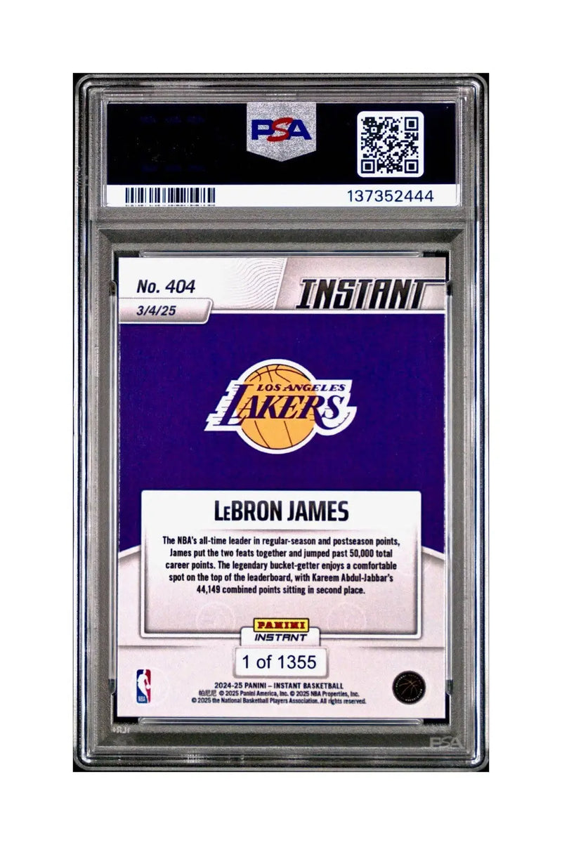 Lebron James 2024 Panini Instant #404 Milestone Moment PSA 9 Mint