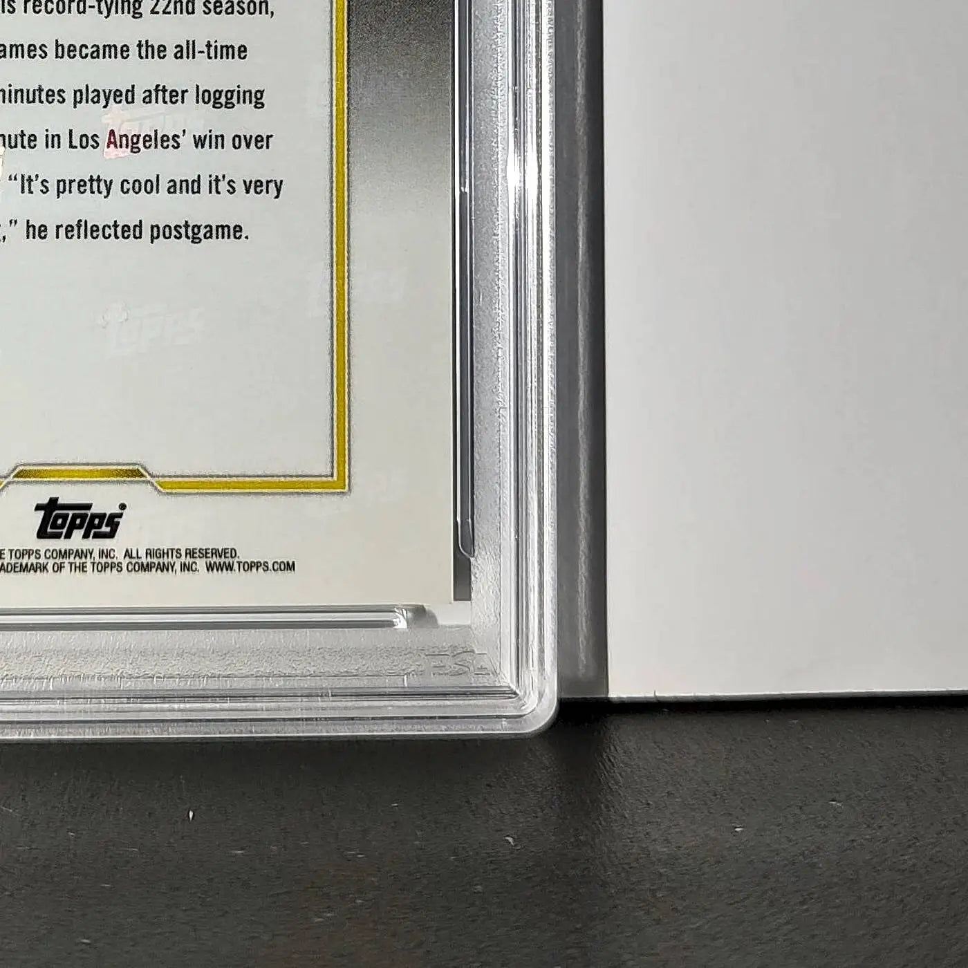 LeBron James 2024 Topps Now #10 All-Time Leader Minutes Played Blue 63/75 PSA 9