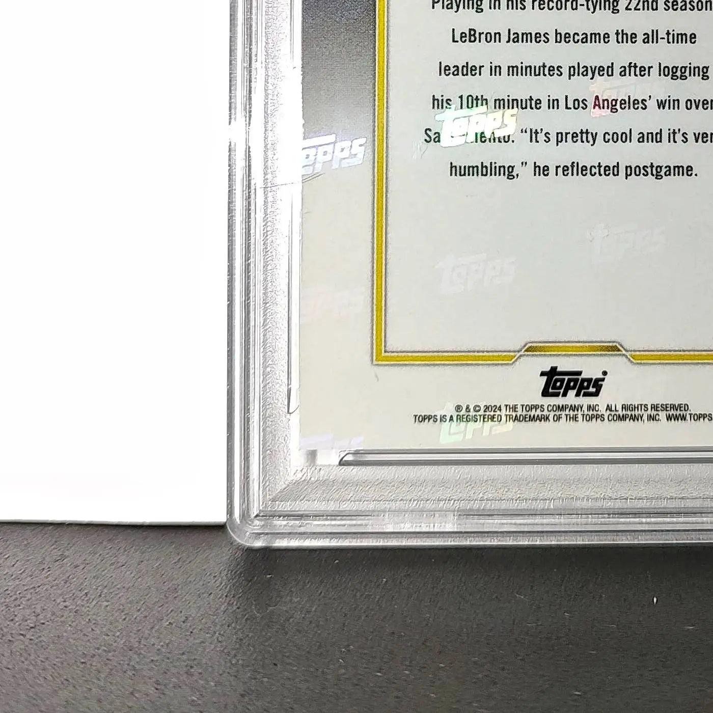 LeBron James 2024 Topps Now #10 All-Time Leader Minutes Played Blue 63/75 PSA 9