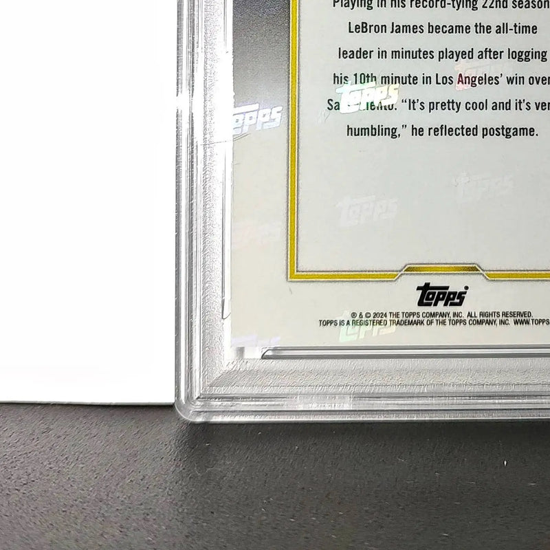 LeBron James 2024 Topps Now #10 All-Time Leader Minutes Played Blue 63/75 PSA 9