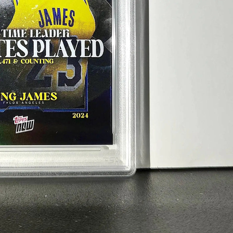 LeBron James 2024 Topps Now #10 All-Time Leader Minutes Played Blue 63/75 PSA 9