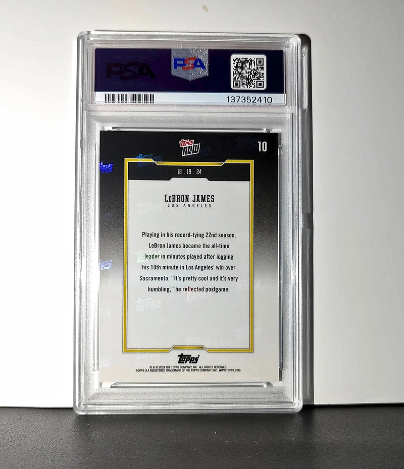 LeBron James 2024 Topps Now #10 All-Time Leader Minutes Played PSA 10 Gem Mint