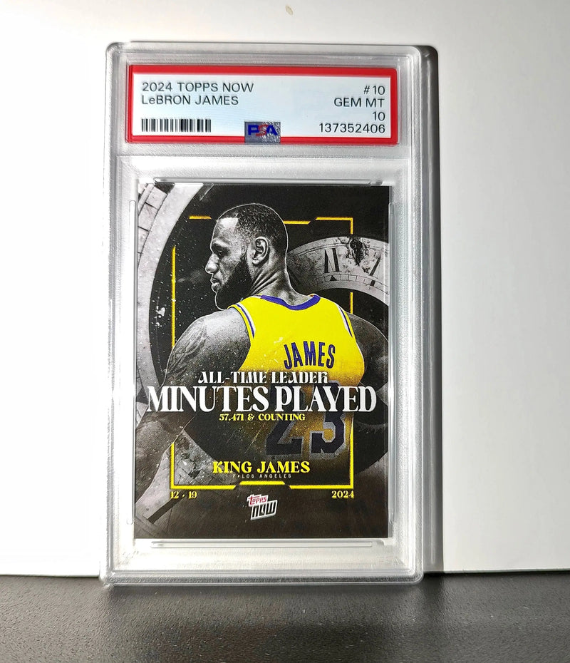 LeBron James 2024 Topps Now #10 All-Time Leader Minutes Played PSA 10 Gem Mint