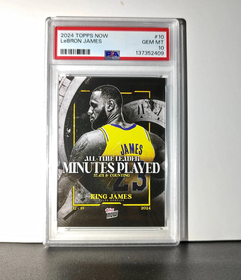 LeBron James 2024 Topps Now #10 All-Time Leader Minutes Played PSA 10 Gem Mint