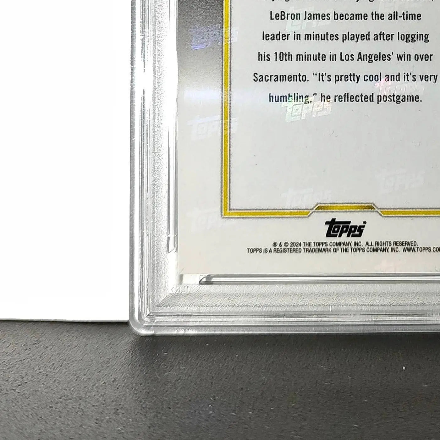 LeBron James 2024 Topps Now #10 All-Time Leader Minutes Played PSA 10 Gem Mint
