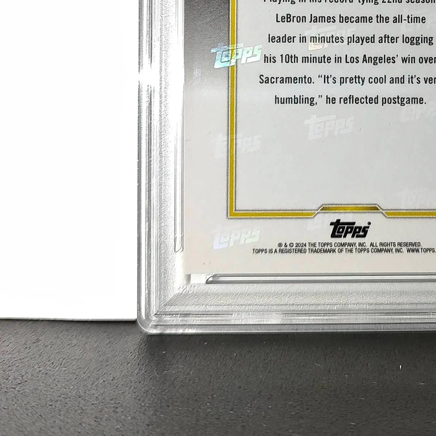 LeBron James 2024 Topps Now #10 All-Time Leader Minutes Played PSA 9 Mint