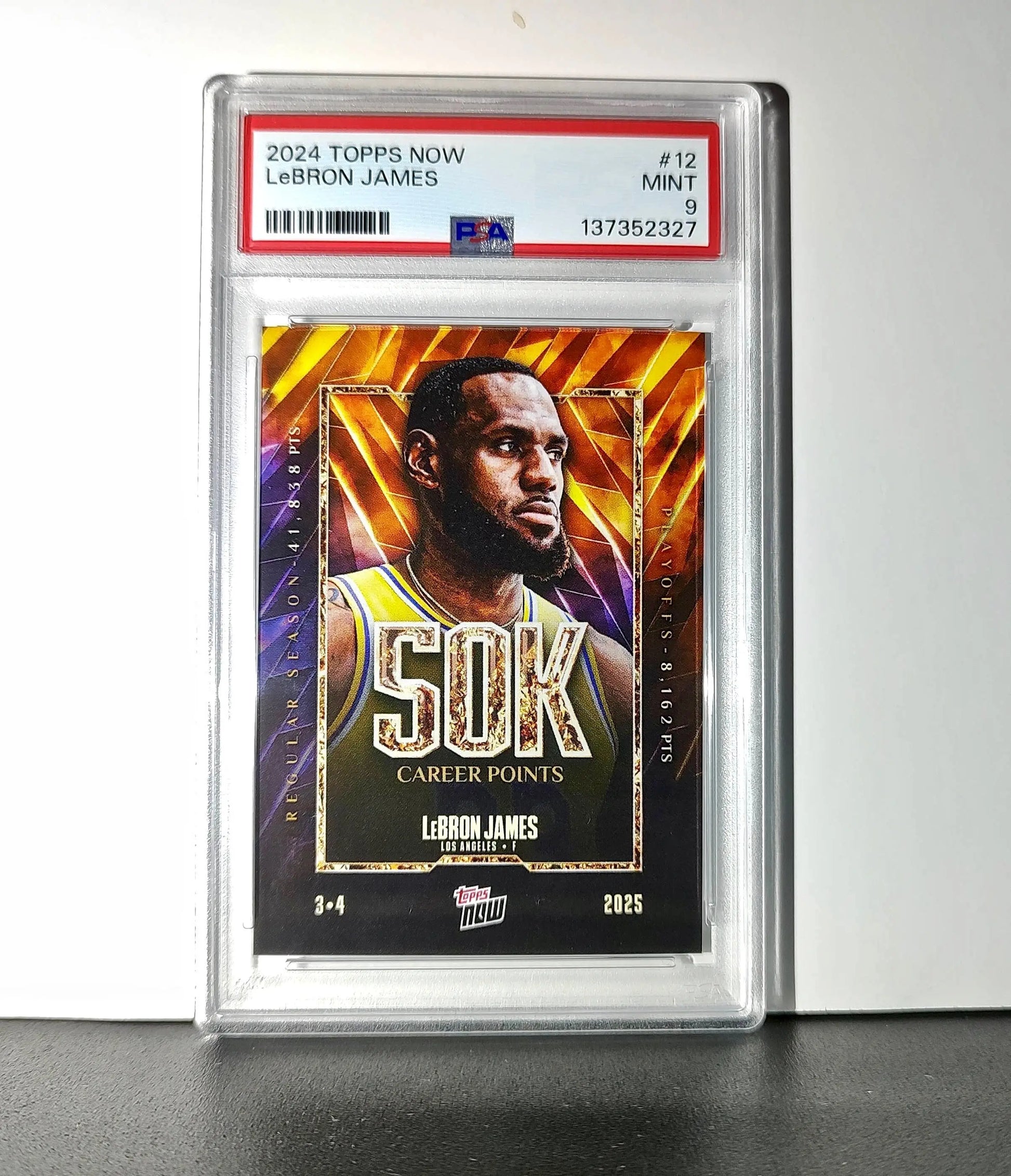 Lebron James 2024 Topps Now 50k Career Points #12 Card PSA 9 Mint - Basketball Card Single