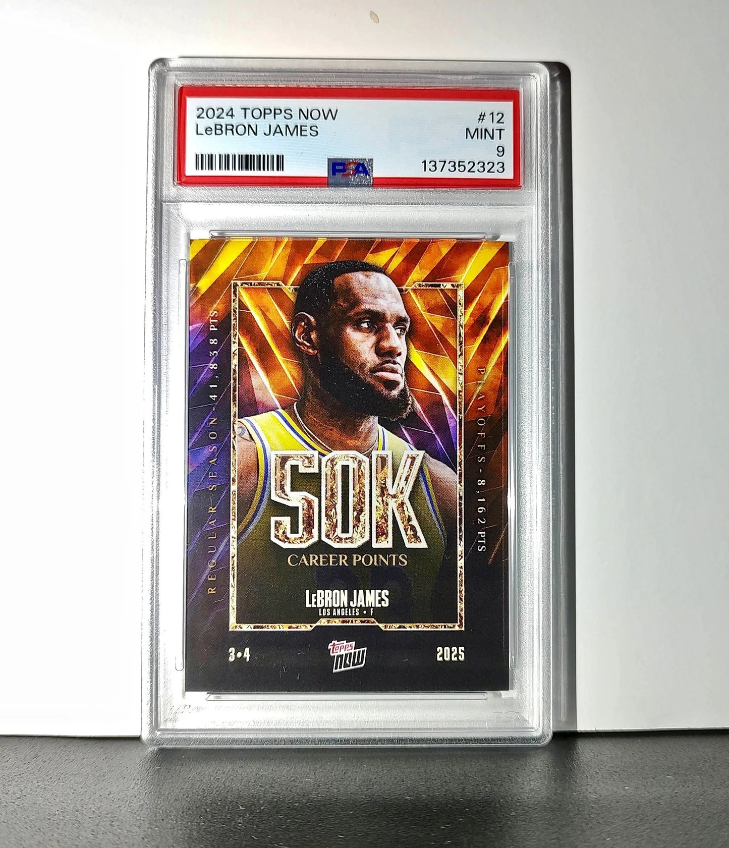 Lebron James 2024 Topps Now 50k Career Points #12 Card PSA 9 Mint
