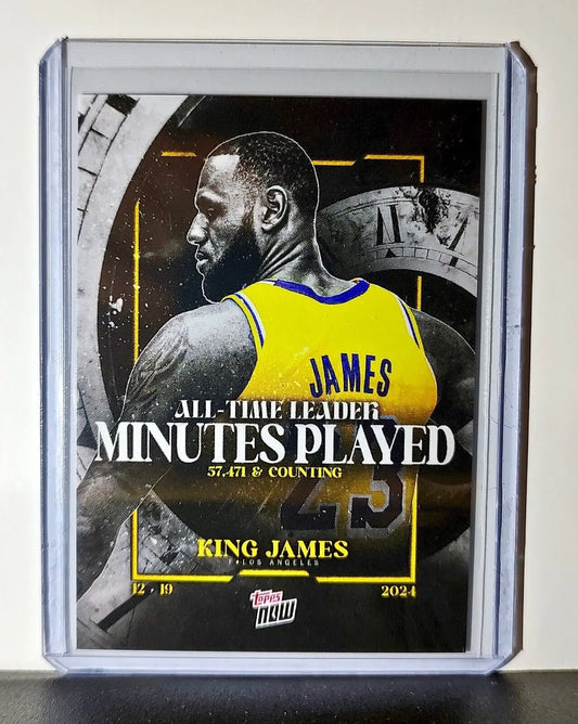 LeBron James 2024 Topps Now NBA #10 All-Time Leader Minutes Played Card Lakers - Basketball Card Single
