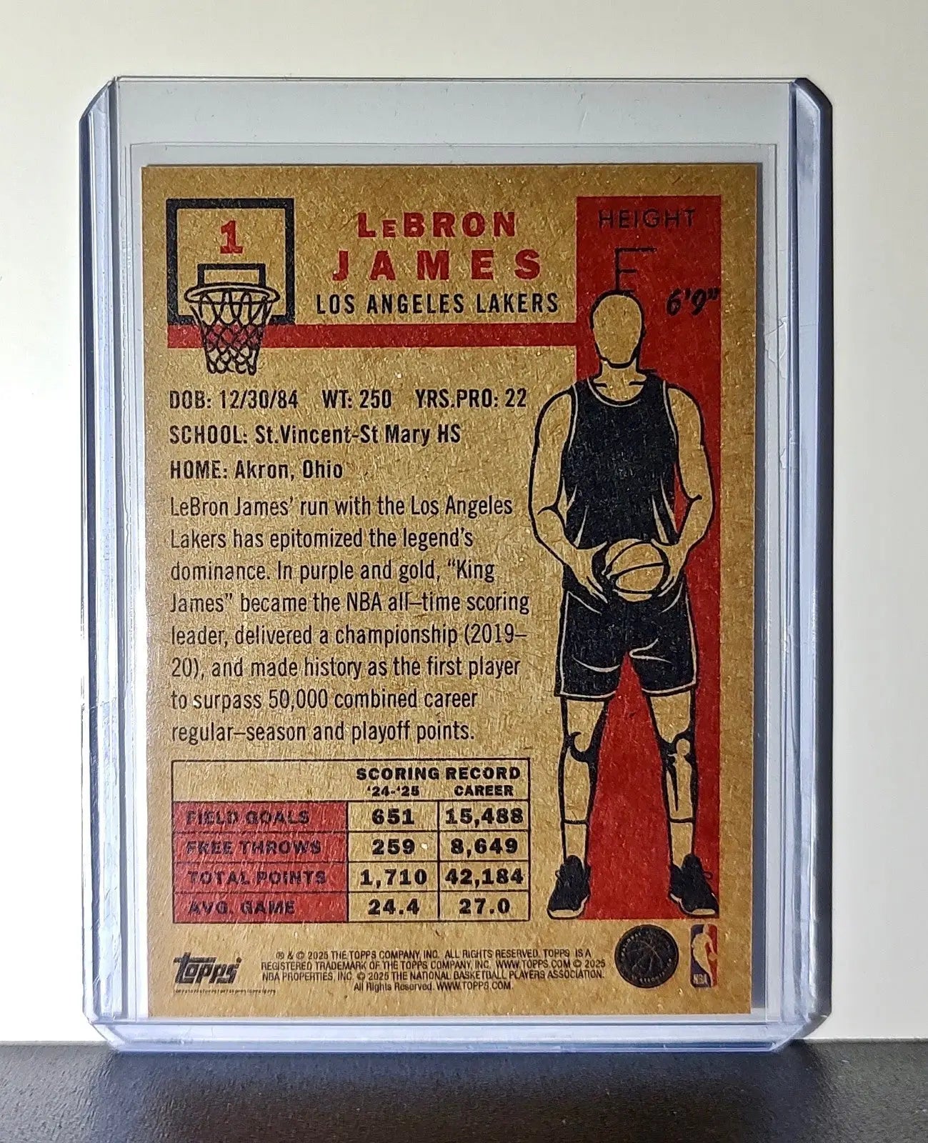 LeBron James 2025-26 Topps #1 Living Set Card Los Angeles Lakers