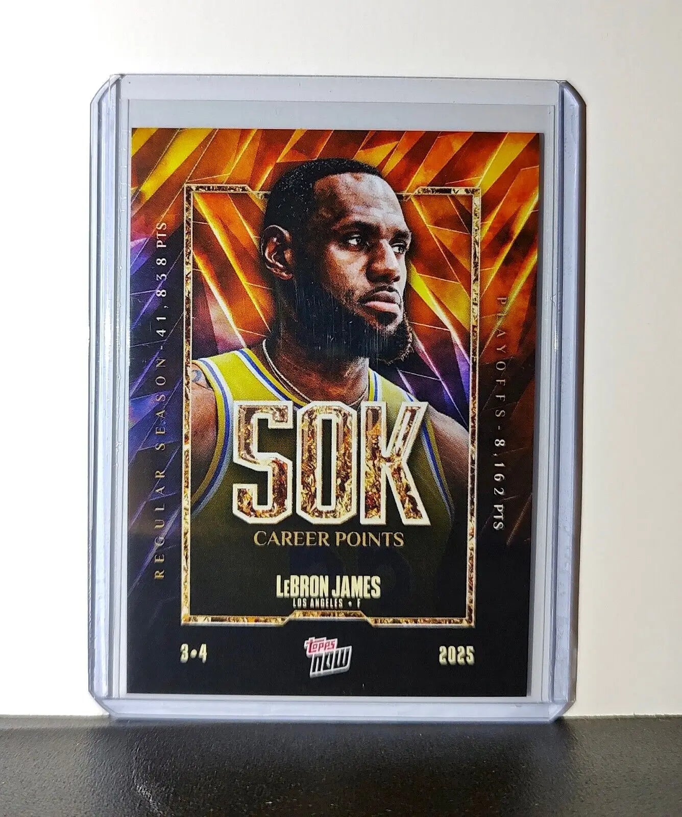 LeBron James 50k Career Points Record Topps Now NBA #12 Card Los Angeles Lakers