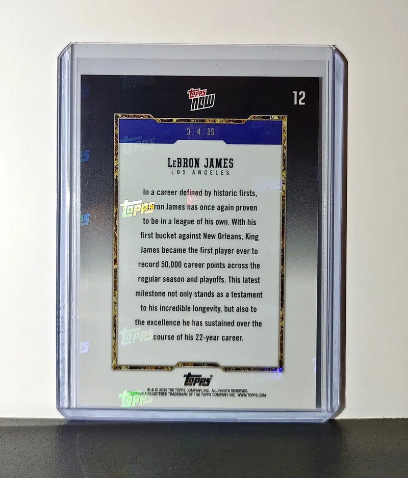 LeBron James 50k Career Points Record Topps Now NBA #12 Card Los Angeles Lakers