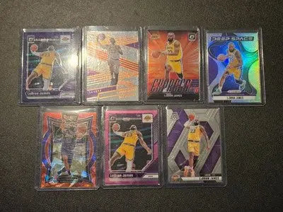 LeBron James Basketball 7 Card Lot Lakers Panini Optic Prizm Select Holo - Basketball Card Single