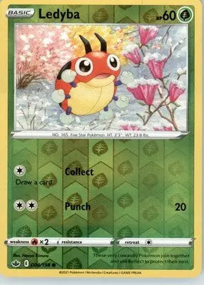 Ledyba - SWSH06: Chilling Reign - Reverse Holo LP - #004/198 - Pokémon Card Single