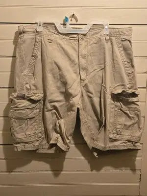 Lee Cargo Shorts Mens 38 Khaki Beige 100% Cotton Multi Pocket Relaxed Fit - Apparel