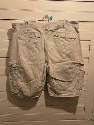Lee Cargo Shorts Mens 38 Khaki Beige 100% Cotton Multi Pocket Relaxed Fit - Apparel
