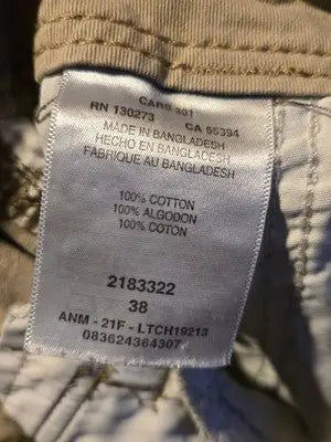 Lee Cargo Shorts Mens 38 Khaki Beige 100% Cotton Multi Pocket Relaxed Fit - Apparel